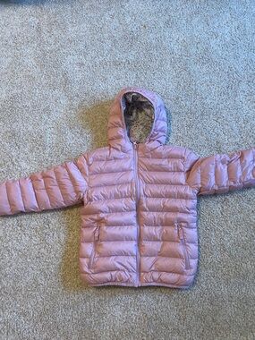 Eddie Bauer Pink Down Hooded Jacket for girls (size 8)